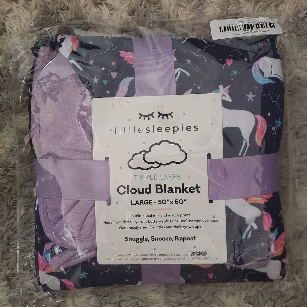 Little Sleepies Unicorns Cloud Blanket